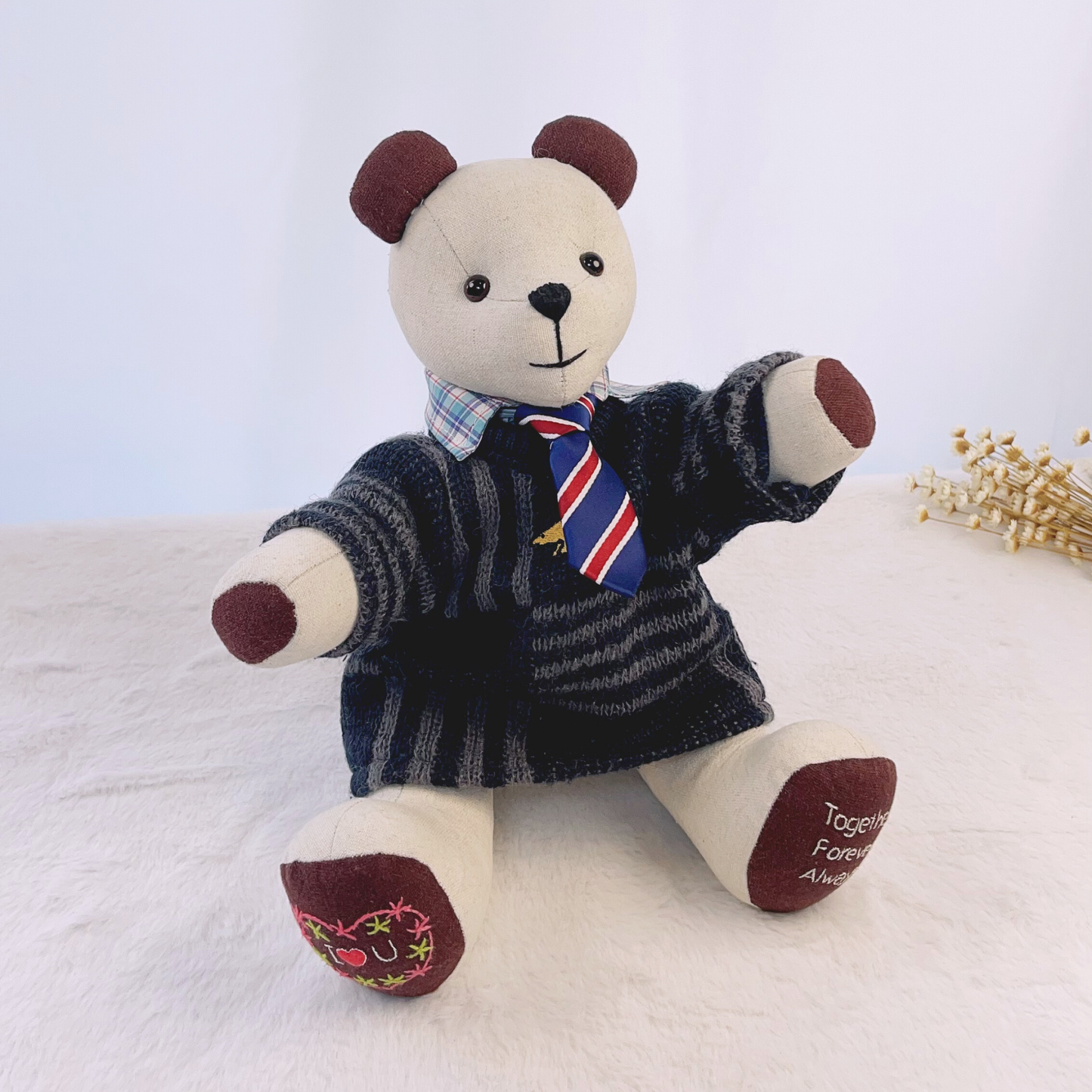 Combination Memory Bear Keepsake From Loved One's Clothes