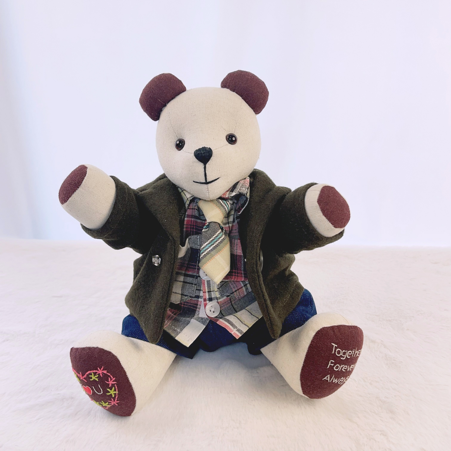 Combination Memory Bear Keepsake From Loved One's Clothes
