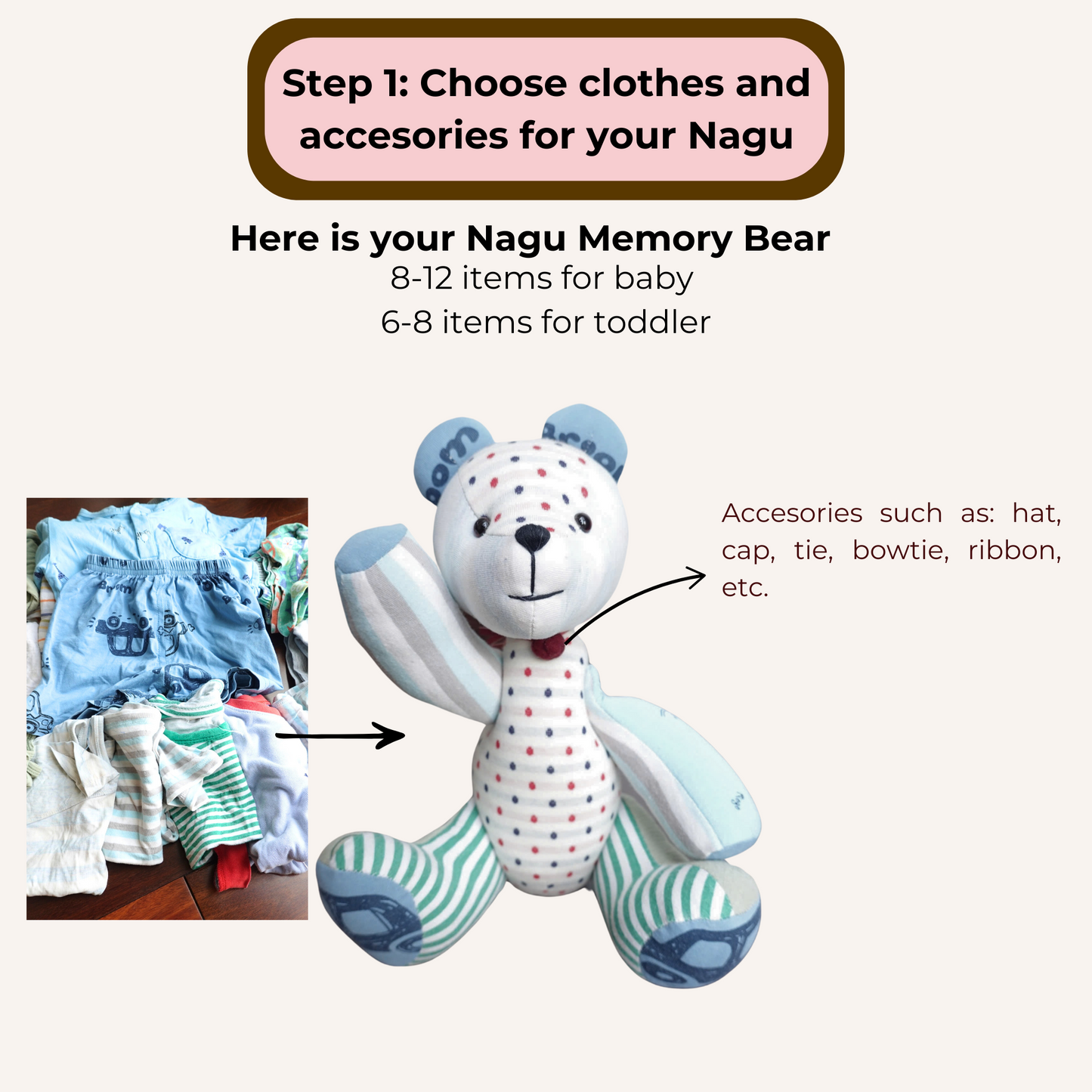 how to order nagu keepsake bear step 1