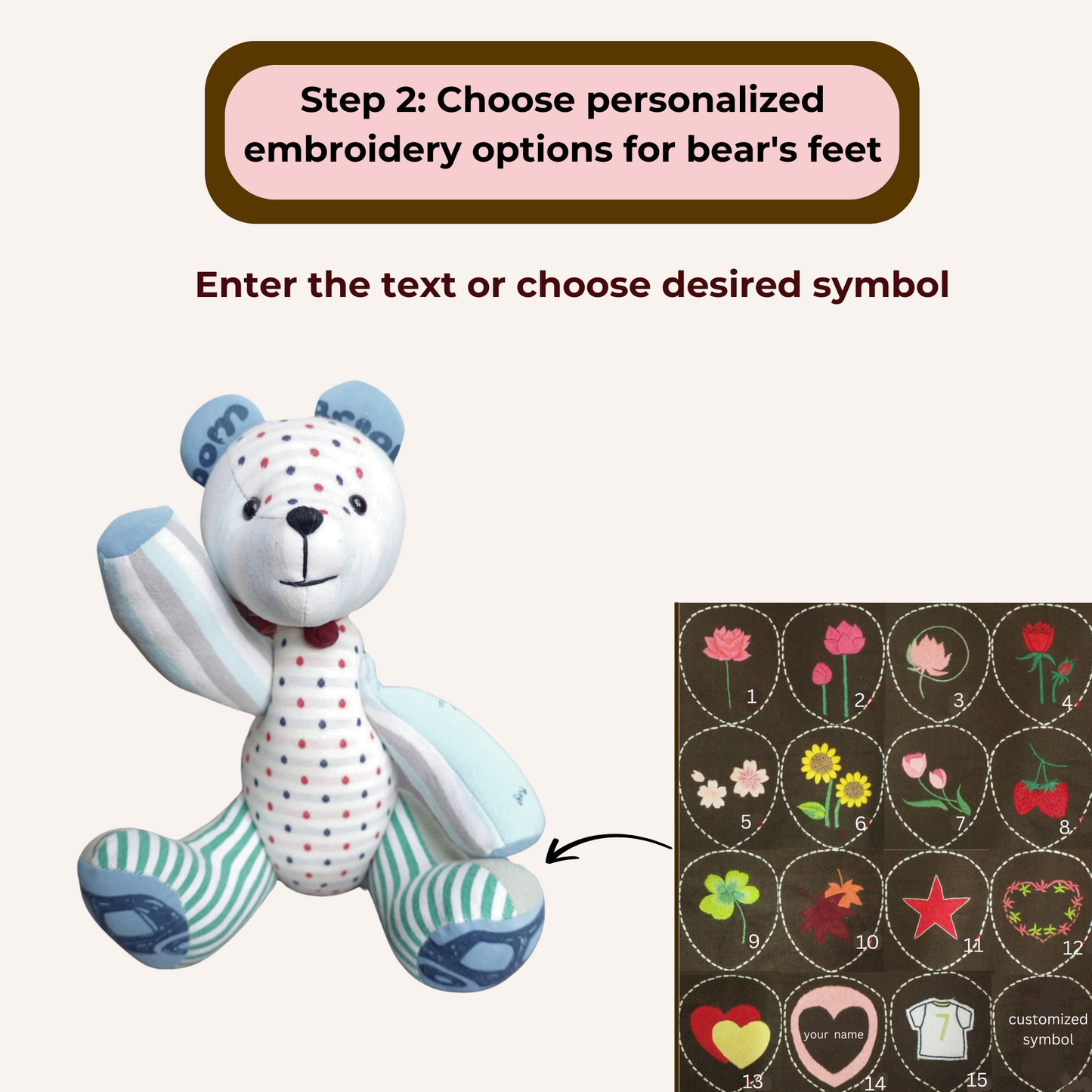 how to order nagu keepsake bear step 2